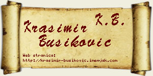 Krasimir Bušiković vizit kartica